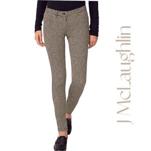J. McLaughlin Women's Masie Two Toned Check Black/Sand Pants Sz 2 EUC